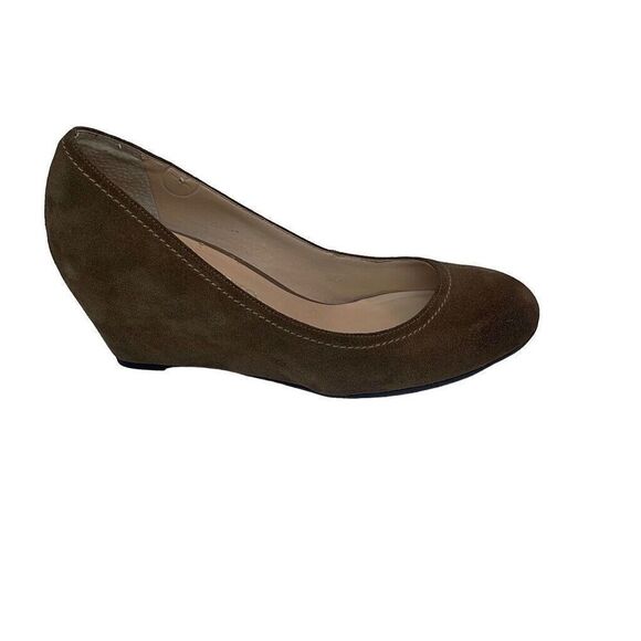 Franco Sarto Wedge Shoe Comfort Womens 7 Zaina Tan Suede Slip On Round Toe - Picture 6 of 9